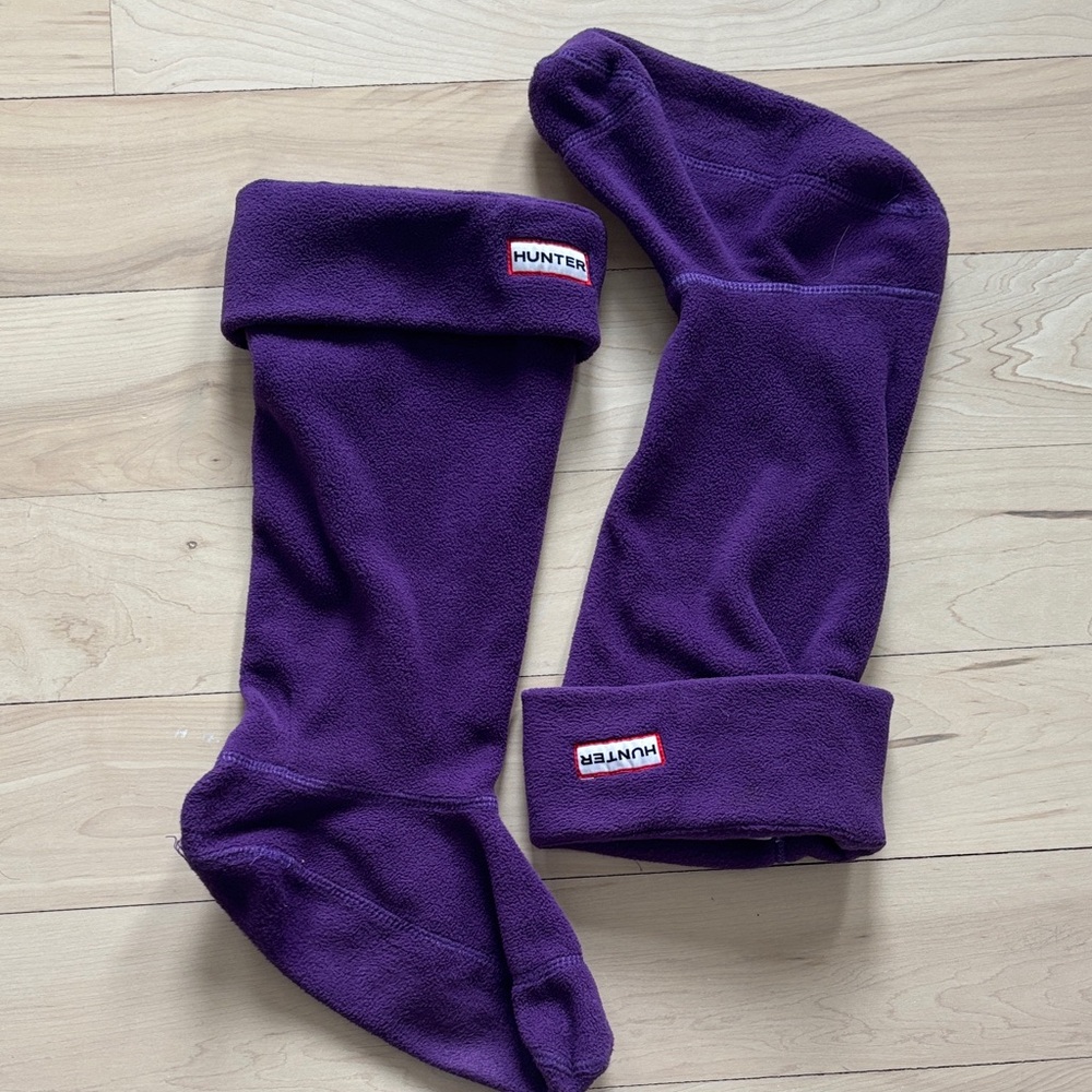 Hunter Purple Fleece Boot Liners M